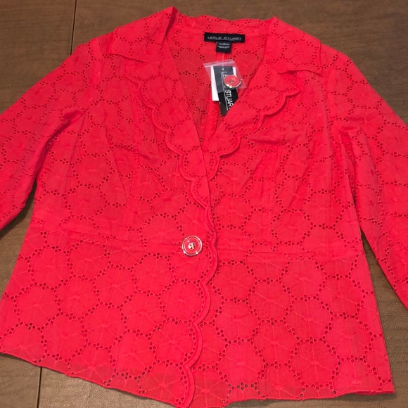 LESLIE STUART Coral Single Button Blazer Jacket - Picture 2 of 11